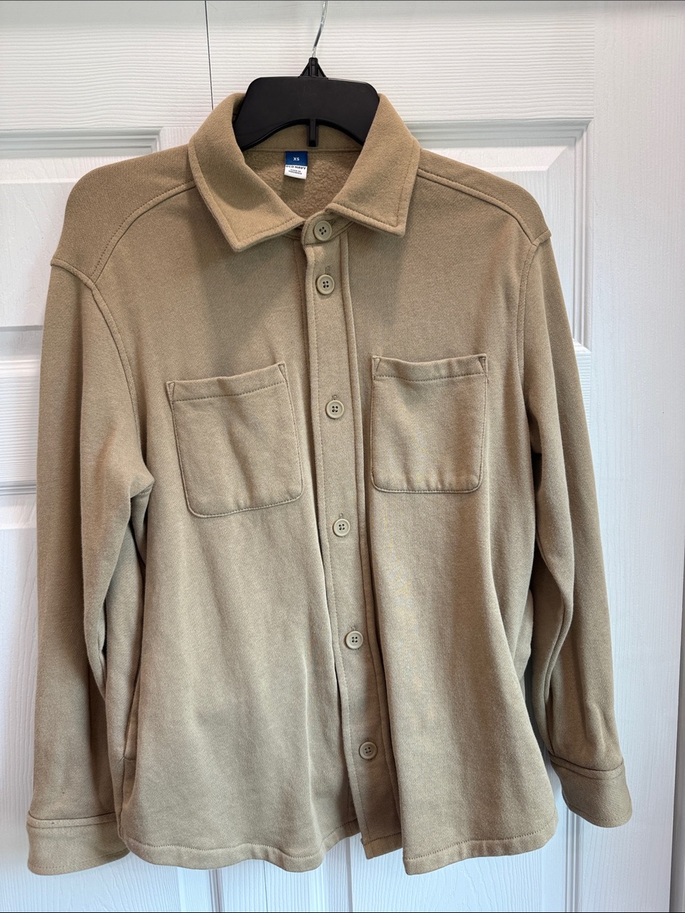 OLD NAVY Women’s Fleece Lined Button Up Shacket With Pockets Cotton Blend Sz XS